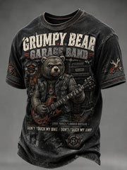 Männer mürrisch Bär Garage Band kurze Ärmel T-Shirt