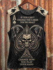 Männer, wenn Sie die Karten nicht ändern können, ändern Sie, wie Sie Ihre Hands chädel Ace of Spades drucken Schläger weste