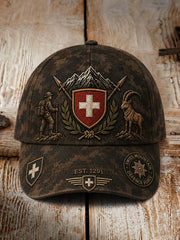 Herren-Mütze im Vintage-Camouflage-Look mit militärstilischem Print