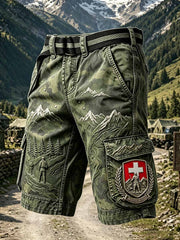 Herren-Arbeitshose im Retro-Stil mit Schweizer Militär-Muster