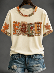 Damen-Herbst-T-Shirt mit kurzen Ärmeln