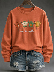 Damen Sweatshirt mit Sweatshirt, bedruckt, lässig