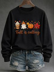 Damen-Kapuzenpullover mit „Fall Is Calling“-Print – lässig und bequem