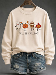 Damen 'Fall is Calling' bedrucktes lässiges Sweatshirt