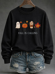Damen 'Fall is Calling' bedrucktes lässiges Sweatshirt