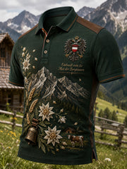 Herren-Polo mit Kunstdruck im österreichischen Landhausstil
