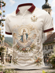 Herren-Poloshirt mit kurzen Ärmeln und grafischem Aufdruck zur Feier des Festes der Himmelfahrt Mariä