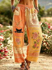 Elegante Damenhose aus Baumwolle und Leinen