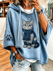 Damen Katzen druck Kunst Casual Top