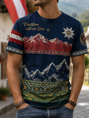 Herren-T-Shirt mit Kunstdruck im österreichischen Landhausstil
