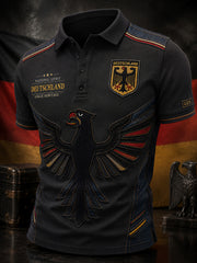 Herren-Poloshirt mit kurzen Ärmeln und Adlermotiv
