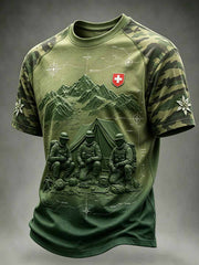 Herren-T-Shirt mit Schweizer Legionsmuster