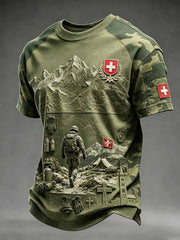 Herren-T-Shirt mit Schweizer Legionsmuster