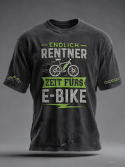 Herren ENDLICH RENTNER ZEIT FÜRS E-BIKE T-Shirt mit kurzen Ärmeln