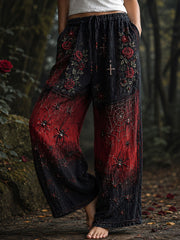 Damenhose im gotischen Stil aus Baumwolle und Leinen