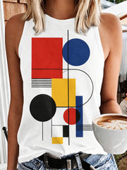 Damenweste mit Kunstprint im Bauhaus-Stil