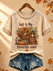 Damen-Herbst-T-Shirt mit Kurzärmeln in meinem Lieblingsfarbe