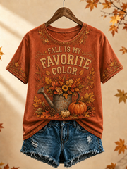 Damen-Herbst-T-Shirt mit Kurzärmeln in meinem Lieblingsfarbe