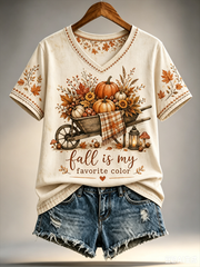 Damen-Herbst-T-Shirt mit Kurzärmeln in meinem Lieblingsfarbe