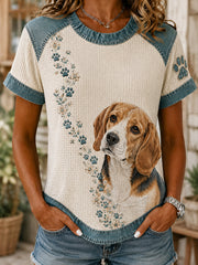Frauen Tier Hund Kultur Kunstdruck T-Shirt
