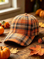 Unisex-Hut mit Karomuster für den Herbst