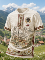 Herren-T-Shirt mit kurzen Ärmeln im österreichischen Landhausstil