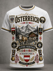 Herren-T-Shirt mit Kunstdruck im österreichischen Landhausstil