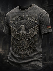 Herren-T-Shirt mit kurzen Ärmeln und Vintage-Schriftzug-Print