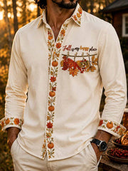 Herrenmode Herbst gemustertes Print-Hemd