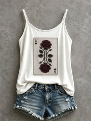 Damen-Rosen-Spielkarten-Tanktop