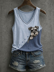 Damen-Überwurfshirt mit süßem Schnauzer-Hund