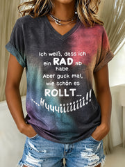 Frauen-T-Shirt mit witzigem deutschen Slogan-Print