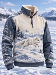 Herren-Oberteil in lässiger, bequemer Passform mit vintage nordischem Tiermotiv-Print