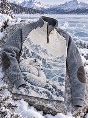 Herren-Oberteil in lässiger, bequemer Passform mit vintage nordischem Tiermotiv-Print