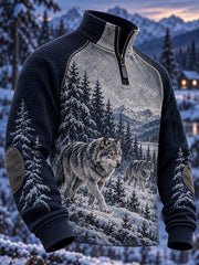 Herren-Oberteil in lässiger, bequemer Passform mit vintage nordischem Tiermotiv-Print