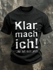 Herren-Funny-T-Shirt mit deutschem Spruch-Print
