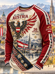 Herren-Waffelpiqué-Langarm-T-Shirt zum österreichischen Nationalfeiertag