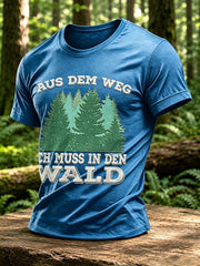 Herren-T-Shirt mit Outdoor- und Naturmotiv – Waldgrafik