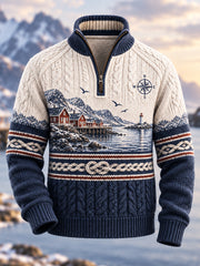 Nordic Archipel Heritage Quarter-Sweatshirt mit Reiß verschluss