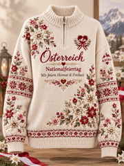 Damen-Jahrestagsdruck-Strickrollkragenpullover