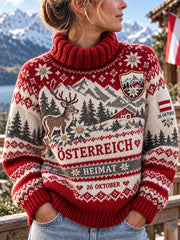 Damen-Strickpullover mit Rollkragen, limitierte Sonderedition zum Nationalfeiertag