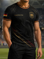 Herren-T-Shirt mit deutschem Fußballfan-Print