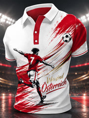Herren-Österreich-Fußball-Anfeuerungs-Element-Kunstdruck-Polo