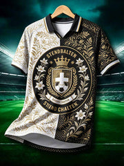 Herrenmode Schweizer Fussballliga-Muster-Druck-Poloshirt