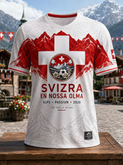 Herren-T-Shirt mit Schweizer Fußball-Liebhaber-Print