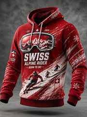 Damen Ski Sport Bedruckt Waffel Hoodie