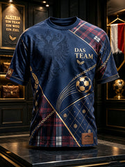 Herren-T-Shirt mit Kunstdruck zum Anfeuern bei einem österreichischen Fußballspiel