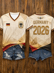 Damen-Fußballfan-T-Shirt mit kurzen Ärmeln, Deutschland 2026