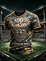 Männer Deutsch Fußball Adler Camouflage Print Casual Cooles T-Shirt