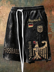 Schwarze Retro München-bedruckte Freizeit shorts für Herren